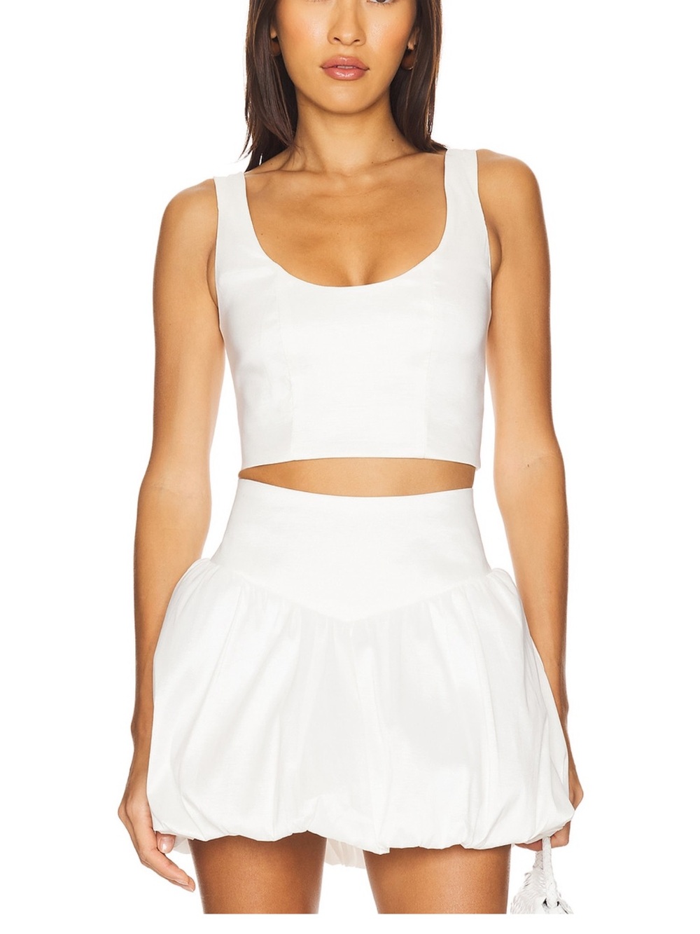 Show Me Your Mumu Vivianna Top & Celeste Skort Set – White Taffeta